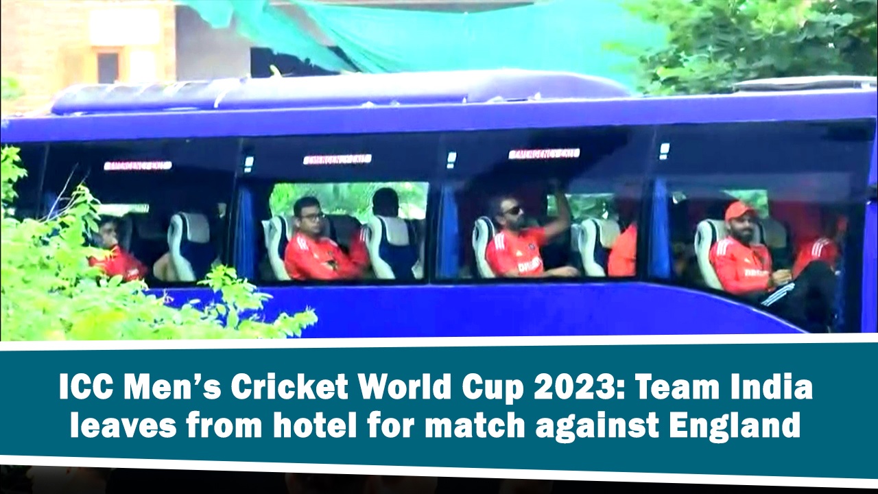 ICC Men`s Cricket World Cup 2023: Team India leaves from hotel for match against England